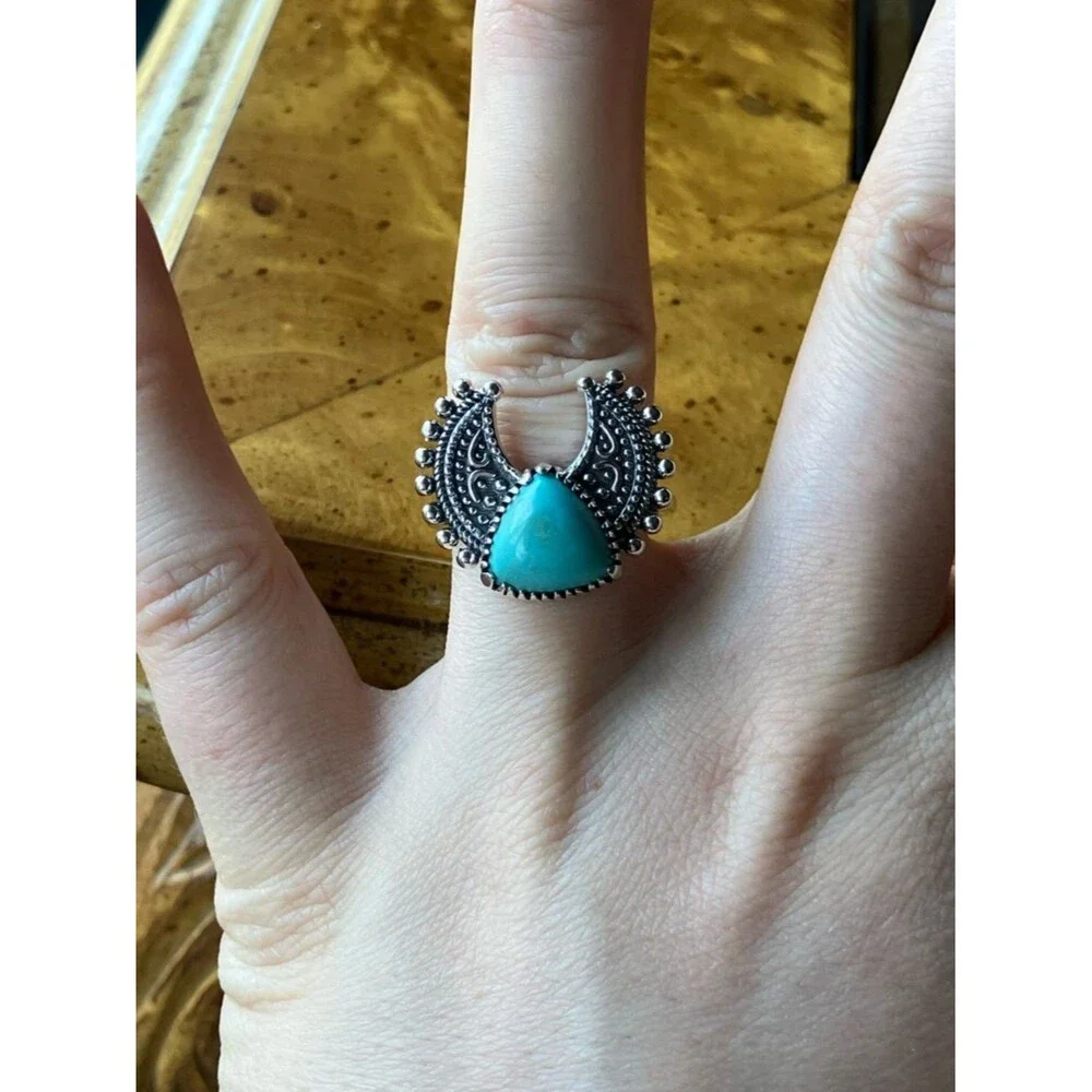 Royston Turquoise Sterling Silver Ring Size 8